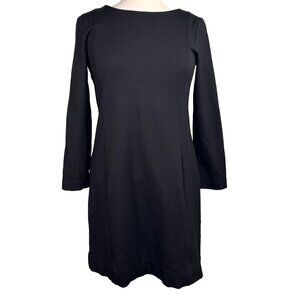 J.Crew Women’s Small Black Ponte Knit Dress Long Sleeve Stretch Sheath #C8829